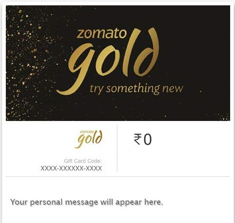 Zomato e Gift Card New